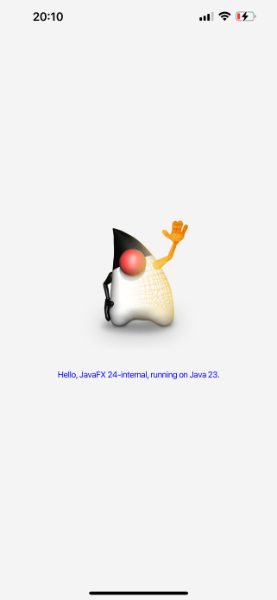 HelloFX iOS deployed