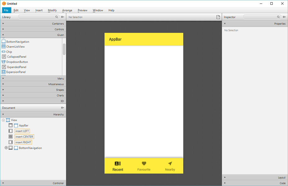 7. View with AppBar and BottomNavigation